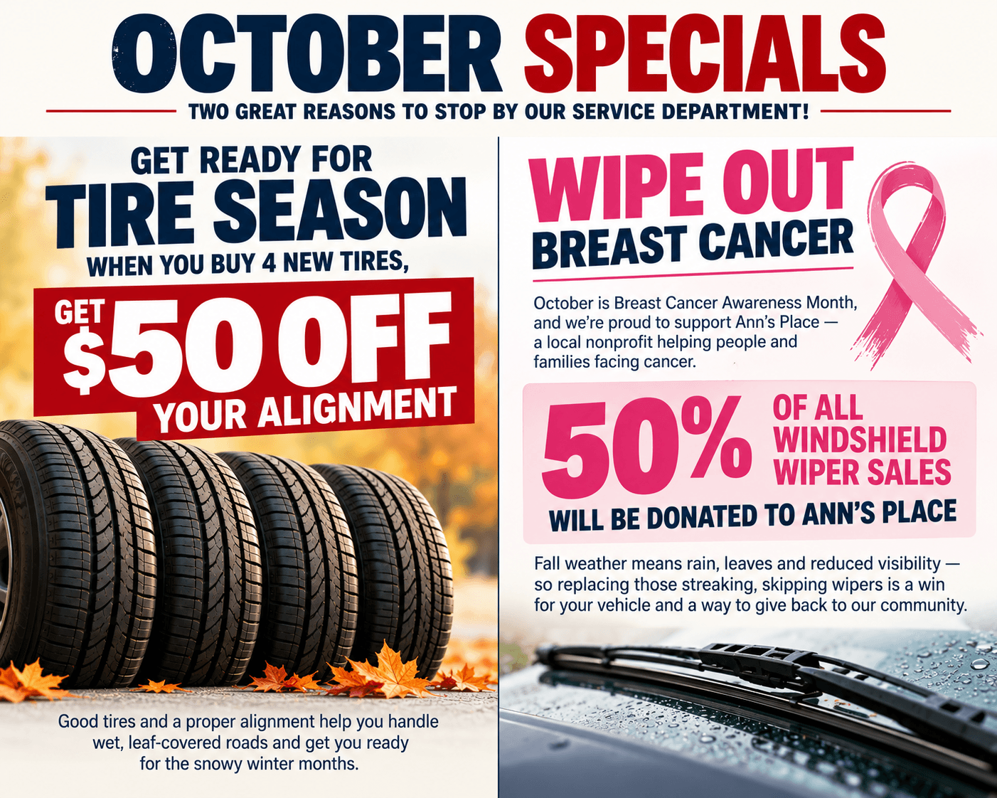 2 October Specials to Help You Save Money AND Give Back!